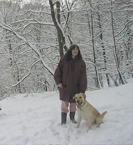 doris and me in the snow.